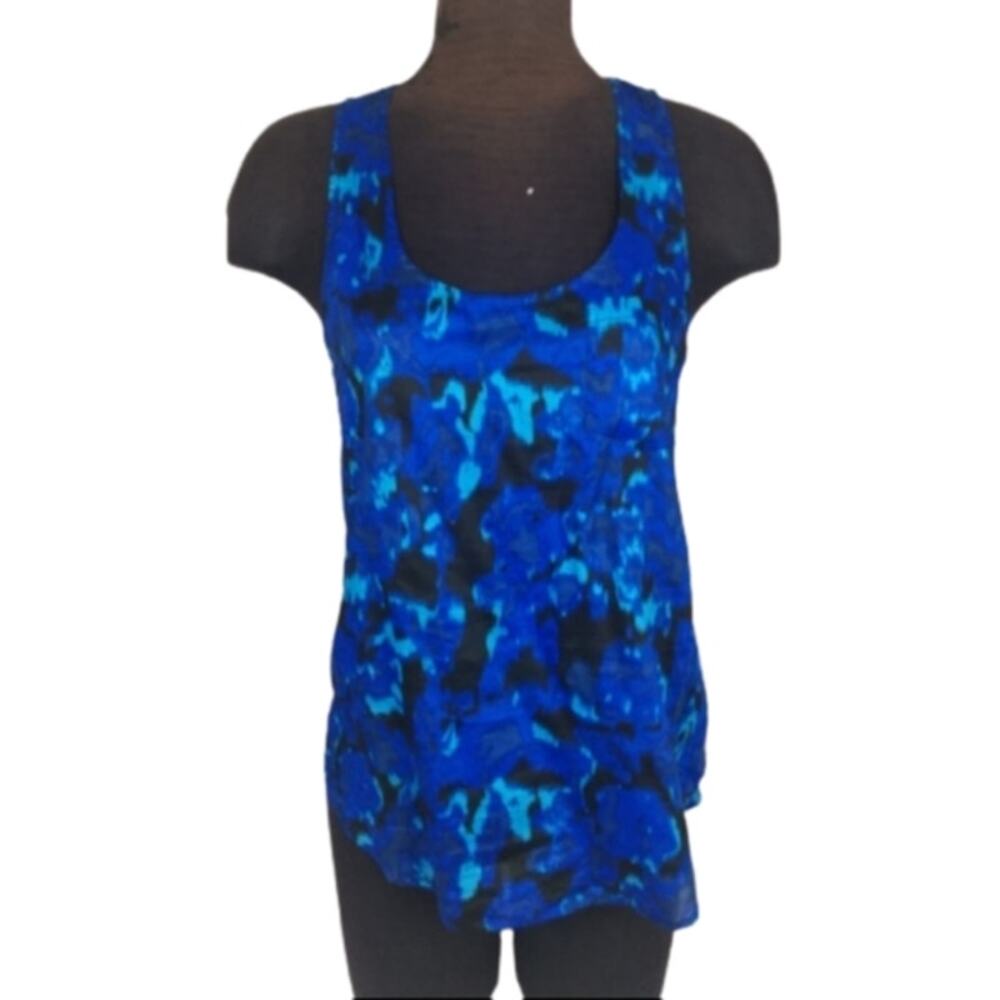 BB Dakota sleeveless top pocket blue & black Sz M
